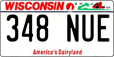 WI license plate 348NUE