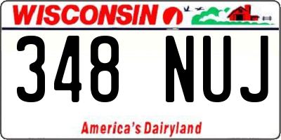 WI license plate 348NUJ