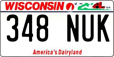 WI license plate 348NUK