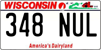 WI license plate 348NUL