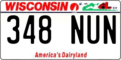 WI license plate 348NUN