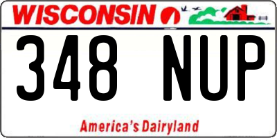 WI license plate 348NUP