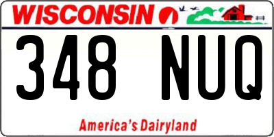 WI license plate 348NUQ