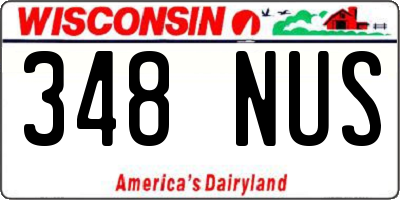 WI license plate 348NUS