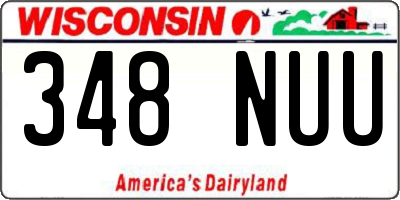 WI license plate 348NUU