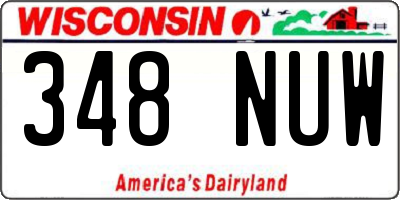 WI license plate 348NUW