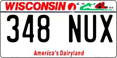 WI license plate 348NUX