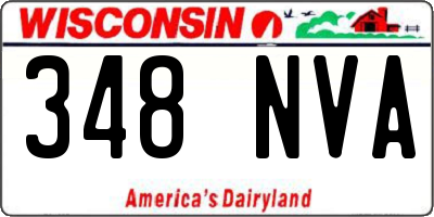 WI license plate 348NVA
