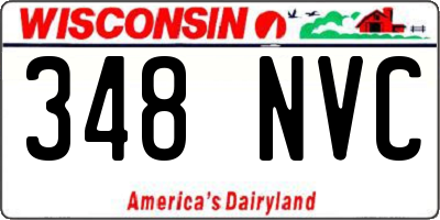 WI license plate 348NVC