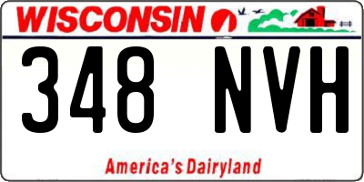 WI license plate 348NVH