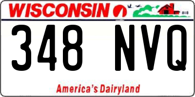 WI license plate 348NVQ