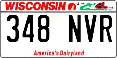 WI license plate 348NVR