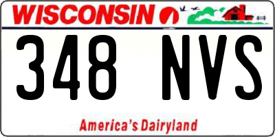 WI license plate 348NVS
