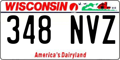 WI license plate 348NVZ