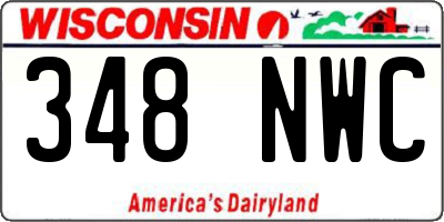 WI license plate 348NWC