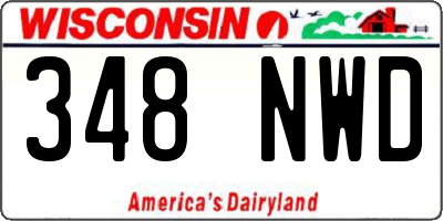 WI license plate 348NWD