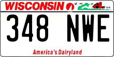 WI license plate 348NWE