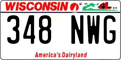 WI license plate 348NWG