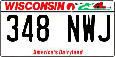 WI license plate 348NWJ
