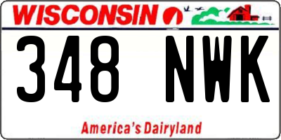 WI license plate 348NWK