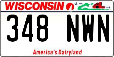 WI license plate 348NWN