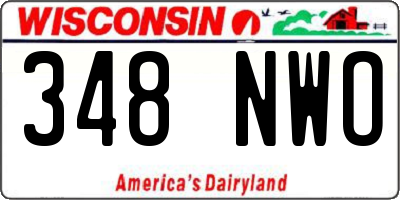 WI license plate 348NWO