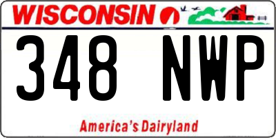WI license plate 348NWP