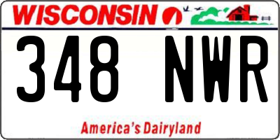 WI license plate 348NWR