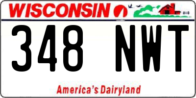 WI license plate 348NWT