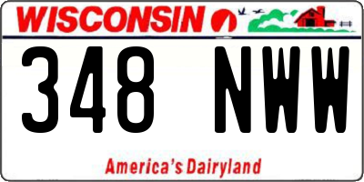 WI license plate 348NWW