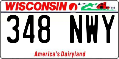 WI license plate 348NWY