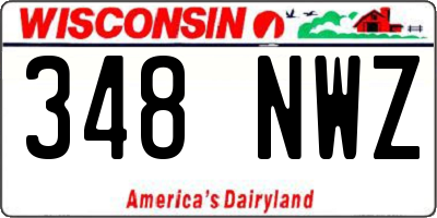 WI license plate 348NWZ
