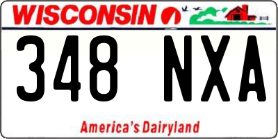 WI license plate 348NXA