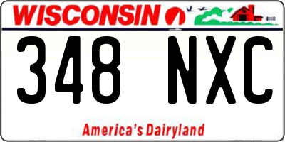 WI license plate 348NXC
