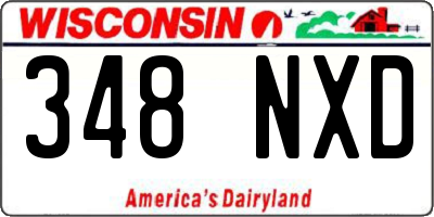 WI license plate 348NXD