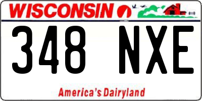 WI license plate 348NXE