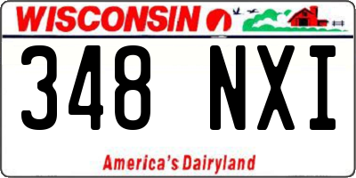 WI license plate 348NXI