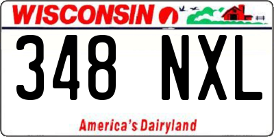 WI license plate 348NXL