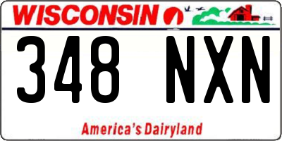 WI license plate 348NXN