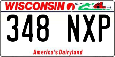 WI license plate 348NXP