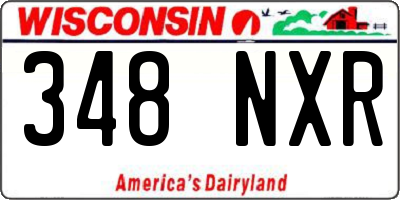 WI license plate 348NXR