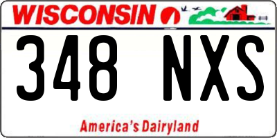 WI license plate 348NXS