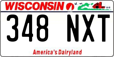 WI license plate 348NXT