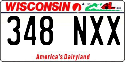 WI license plate 348NXX