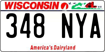 WI license plate 348NYA