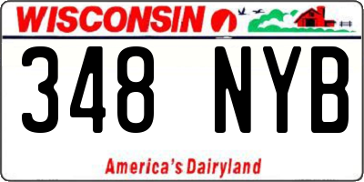 WI license plate 348NYB