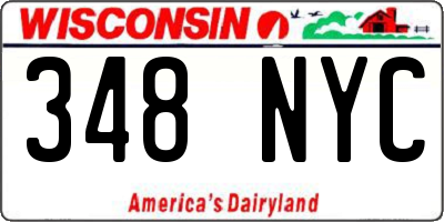 WI license plate 348NYC