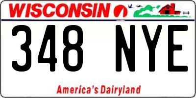 WI license plate 348NYE