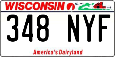 WI license plate 348NYF