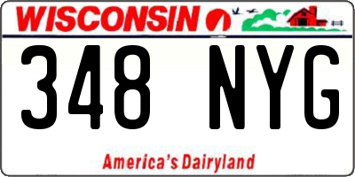 WI license plate 348NYG